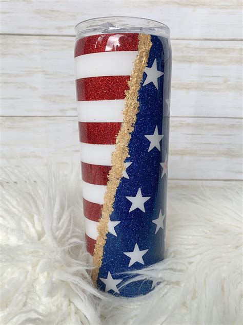 American Flag Tumbler Svg Patriotic Tumbler Etsy