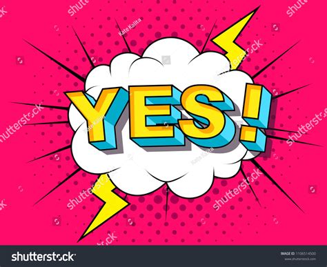 Yes Comic Vector Cartoon Illustration Explosions Stock Vector (Royalty Free) 1106514500 ...