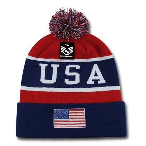 Usa America Flag Knit Beanies R93 The Park Wholesale