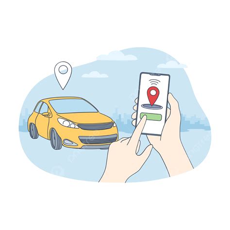 Car Sharing And Online Application Concept Car Service Application