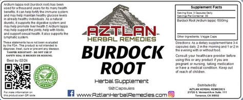 Burdock Root Capsule