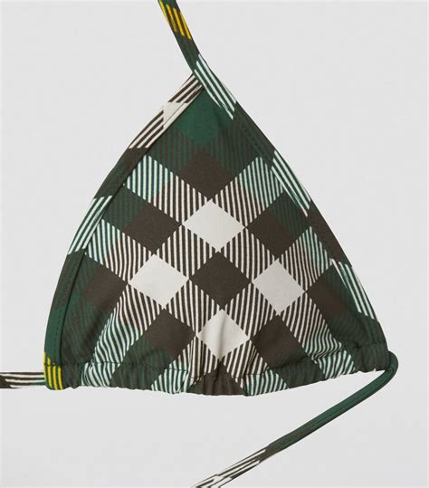 Womens Burberry Green Check Bikini Top Harrods CountryCode