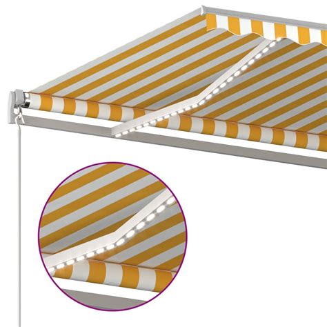 Automatische Markise Mit Led Windsensor X M Gelb Wei Weddig