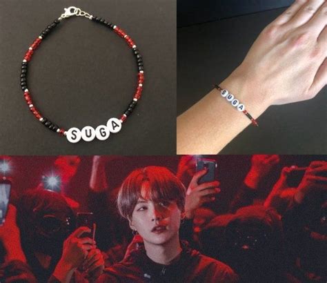 Bts Suga Yoongi Agust D Inspired Beaded Bracelet Etsy Canada Bead