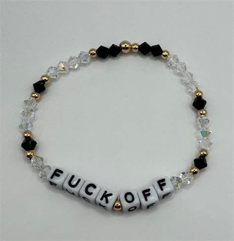 Fuck Off Custom Word Bracelet Custom Name Bracelet Profanity Bracelet Fuck Off Gift Custom