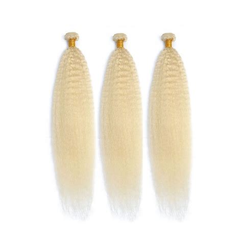Kinky Straight 613 Blonde Hair Sew In Hair Weave Bundles Remy Hair