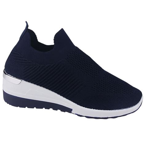 Ripley Zapatillas Mujer Funway Urbanas Azul Marino Socket Comfort