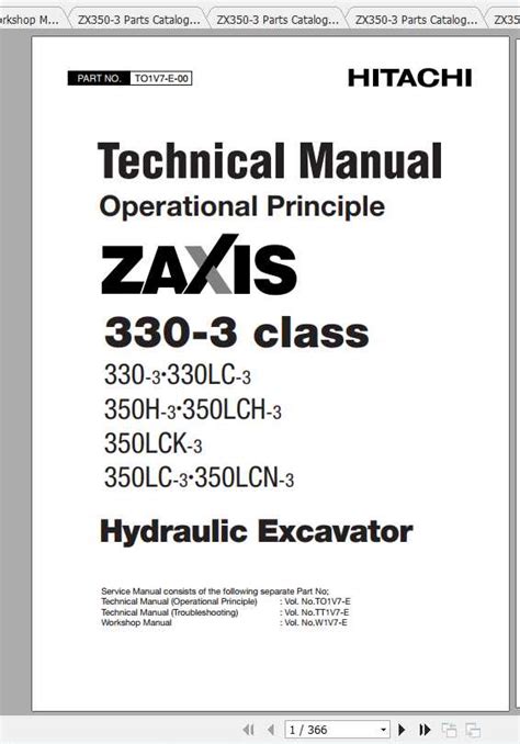 Hitachi Excavator Zaxis Zx Shop Manual