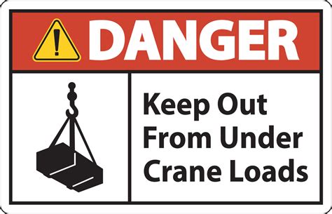 Danger Keep Out From Under Crane Loads Sign Vector Art At Vecteezy