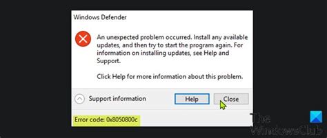 Corrigir o código de erro do Windows Defender 0x8050800c no Windows 11 10