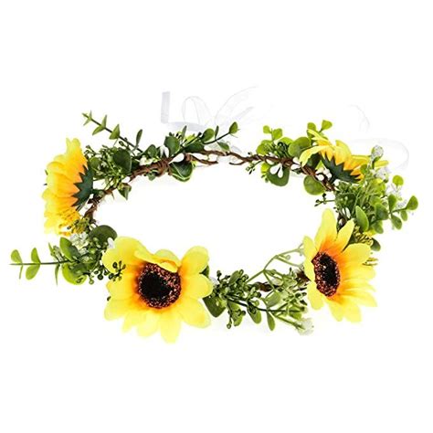 Vividsun Sunflower Crown Bridal Headpiece Festivals Headband Sunflower