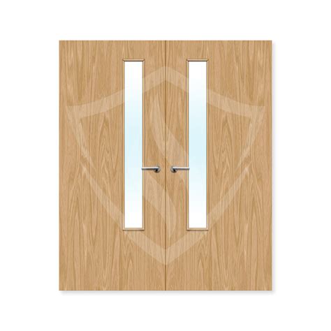 Premier Internal Oak Veneer 20g Glazed Double Fd30 Fire Door Premier