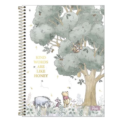 Caderno Universitario 1 Materia Pooh 80fls Tilibra Papelaria Rainha