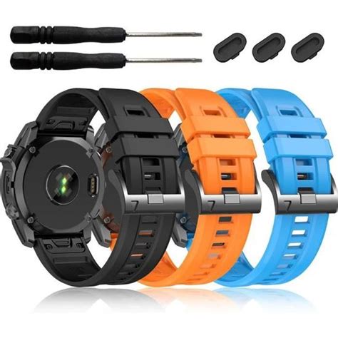 Silicone Bracelets Pour Garmin Fenix 7X Pro Fenix 6X Pro Fenix 5X Plus