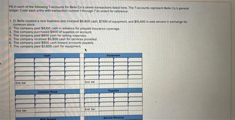 Solved Determine The Ending Balance Of Each Of The Following