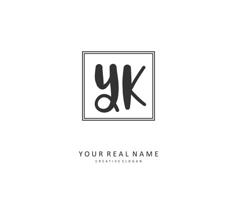 Y K Yk Inicial Letra Escritura Y Firma Logo Un Concepto Escritura Inicial Logo Con Modelo