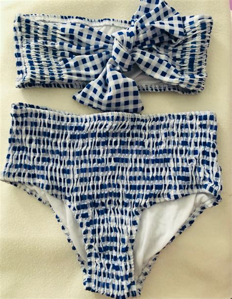 Gingham Bikini High Waisted On Carousell