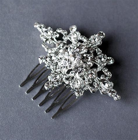 Rhinestone Bridal Hair Comb Accessory Wedding Jewelry Crystal Flower Side Tiara Cm034lx Etsy