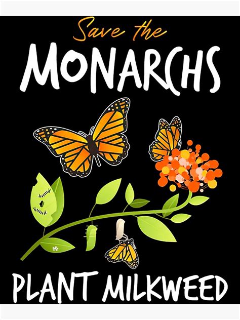 Save The Monarchs Plant Milkweed Poster For Sale By Mollylouiseshop