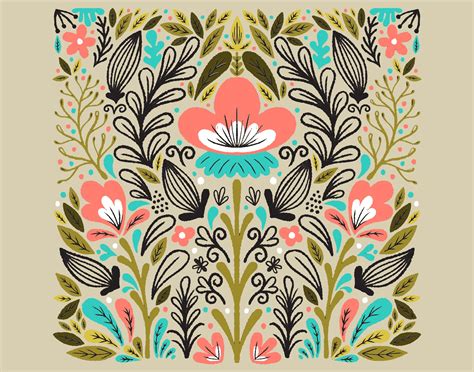 symmetrical floral pattern 227365 Vector Art at Vecteezy