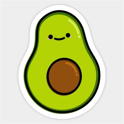 Cute Avocado Sticker | Cute-avocado | Cute avocado, Cute easy doodles, Cute laptop stickers