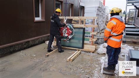 Installation Of Glassfloor Firestop Heliobus The Daylight Company