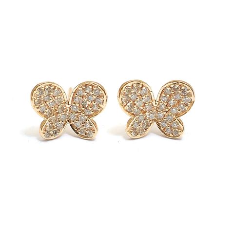 Real Diamonds Daily Wear K Rose Gold Pave Diamond Studs Grams