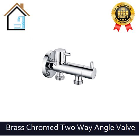 Brass Chromed Two Way Angle Valve Two Way Wall Bib Tap Lazada