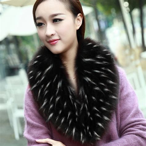 Winter Women Warm Faux Fur Collar Fluffy Wrap Scarfs Shawl Scarf Ladies