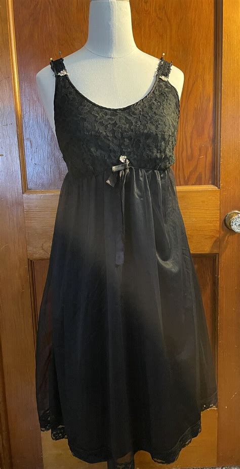 Vintage Nighty Nylon Chiffon Baby Doll Dress Lingerie Gem