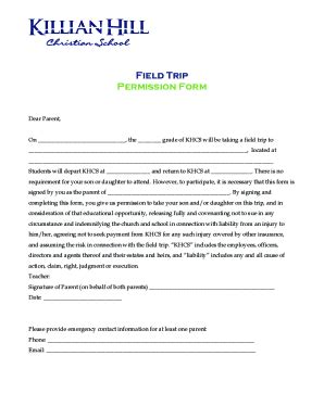 Fillable Online Field Trip Event Permission Slip Fax Email Print