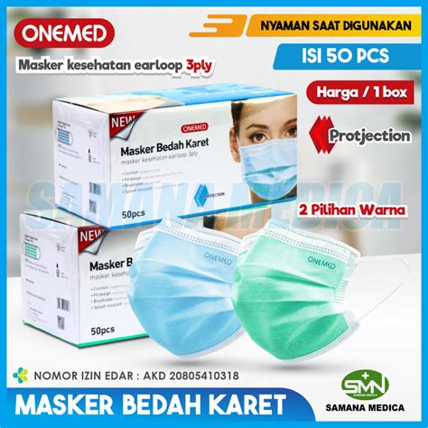 Jual Masker Bedah Karet Masker Medis ONEMED 3PLY Masker Earloop Box