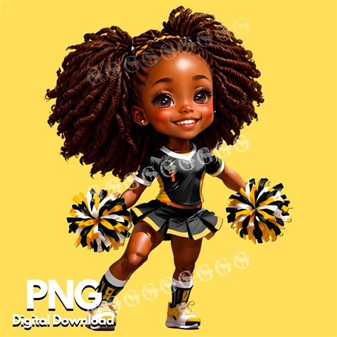 Black and Gold Youth Cheerleaders PNG Bundle Black - Etsy