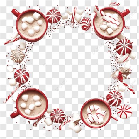 Holiday Peppermint Hot Chocolate Frame For Christmas Holiday Peppermint Christmas PNG