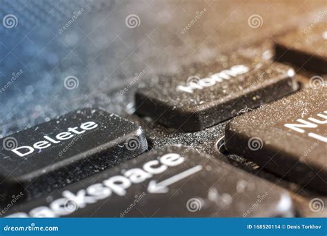 Dusty And Dirty Laptop Keyboard Close Up At Dawn Front And Background