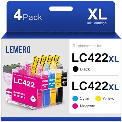 Lemero LC422 Lot De Cartouches D Encre XL Compatibles Avec Brother