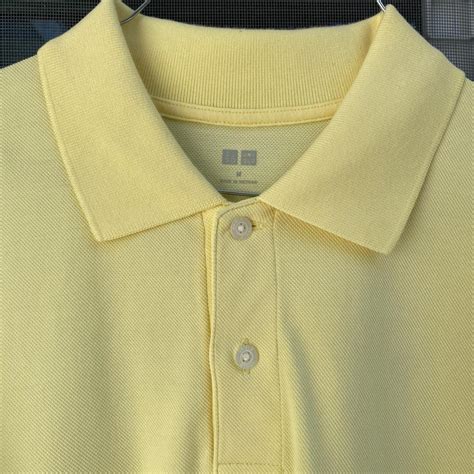 Uniqlo Light Yellow Polo Flat Knit Collar Depop