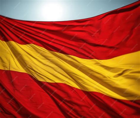 Premium Photo | A red and yellow flag with a yellow stripe that says a