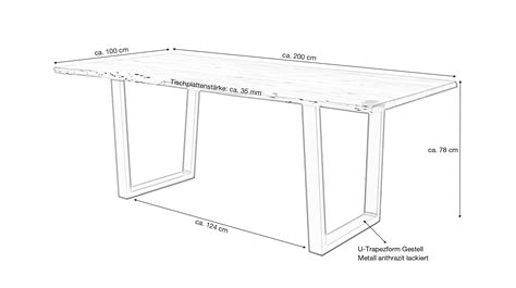 Esstisch Baumkantentisch 200 Cm Akazie Natur Massiv CALABRIA