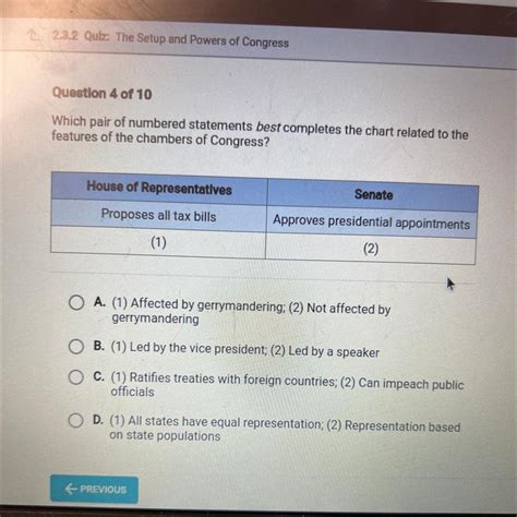 Which Pair Of Numbered Statements Best Completes The Chart Related To