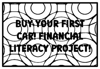 BUY YOUR FIRST CAR FINANCIAL LITERACY PROJECT Car Quote Coloring