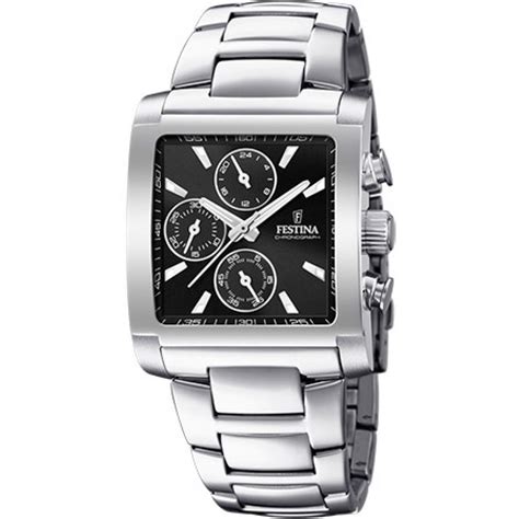 Montre Festina Chrono F Montre Acier Cadran Noir Bracelet