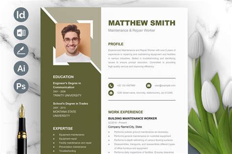 Modern Resume Template Layout Graphic by ResumeInventor · Creative Fabrica