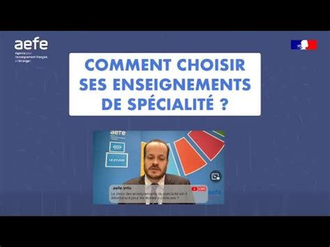 Conférence AEFE Comment choisir ses enseignements de spécialité