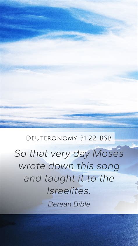 Deuteronomy 31 22 BSB Mobile Phone Wallpaper So That Very Day Moses