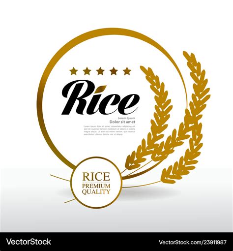 Premium Rice Great Quality Design Concept Vector Image