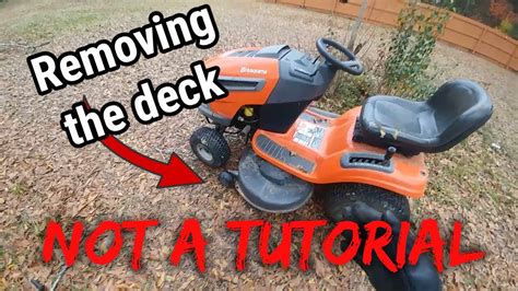 How To Remove Mower Deck On A Husqvarna Yth Tractor