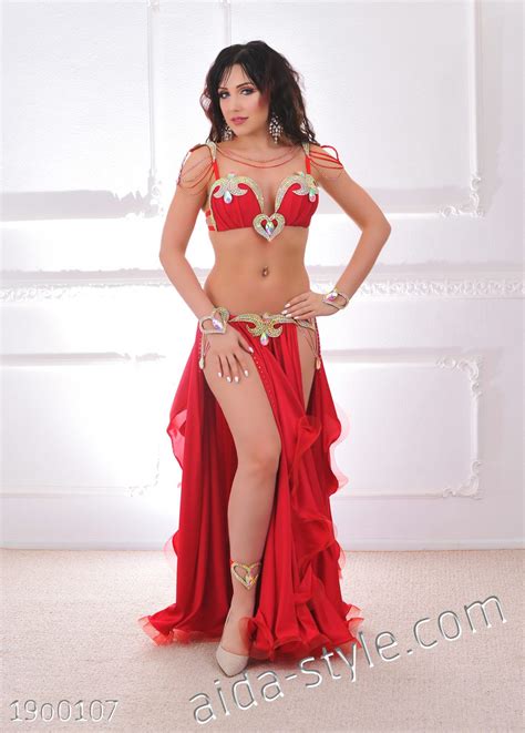 Red Belly Dance Costume With Hearts Aida Style