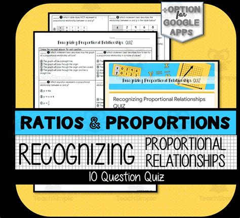 Recognizing Proportional Relationships Quiz By Teach Simple