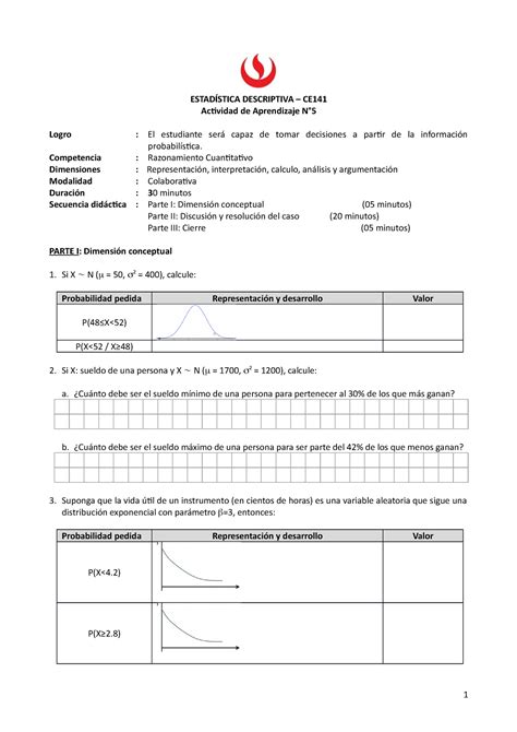 CE141 Estadística Descriptiva 202301 Act Aprend Semana 6 ESTADÍSTICA